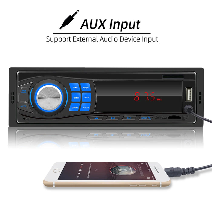 BQCC Autoradio 1 DIN MP3-Player Digital Bluetooth Autoradio FM Radio Stereo Audio Musik USB/SD mit In-Dash-AUX-Eingang