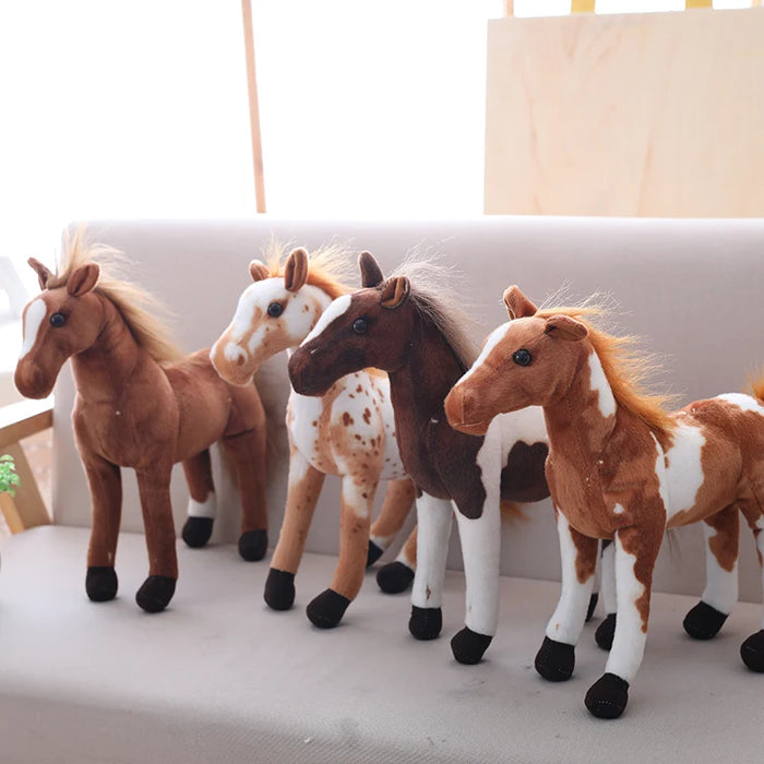 Caballo de peluche realista de 30 cm y animal de peluche de cebra - Juguete acogedor para niños