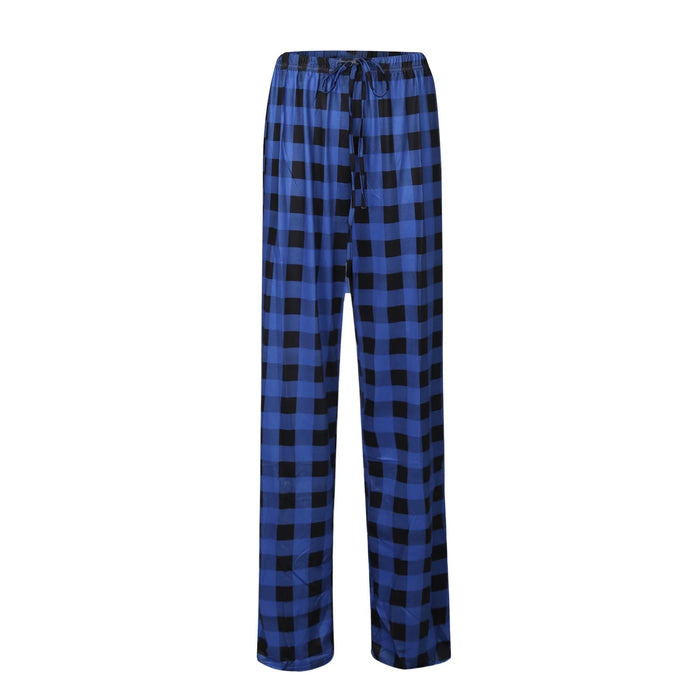 Pantalon de pyjama de noël à carreaux pour femmes, pour l'automne et l'hiver, pantalon à jambes larges à la mode pour un Style de rue décontracté