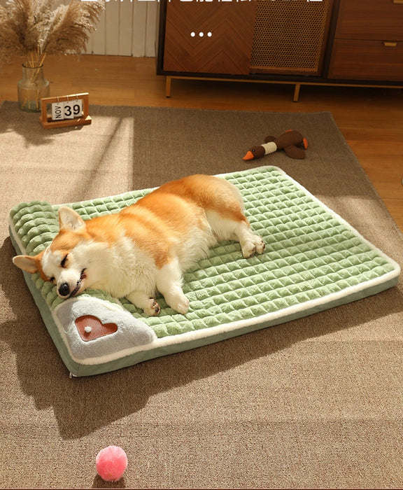 MADDEN Tapis chauffant d'hiver de luxe pour chiens de petite et moyenne taille – Lit à carreaux pour chats et chiens, lit pour animal domestique doux et lavable avec housse amovible