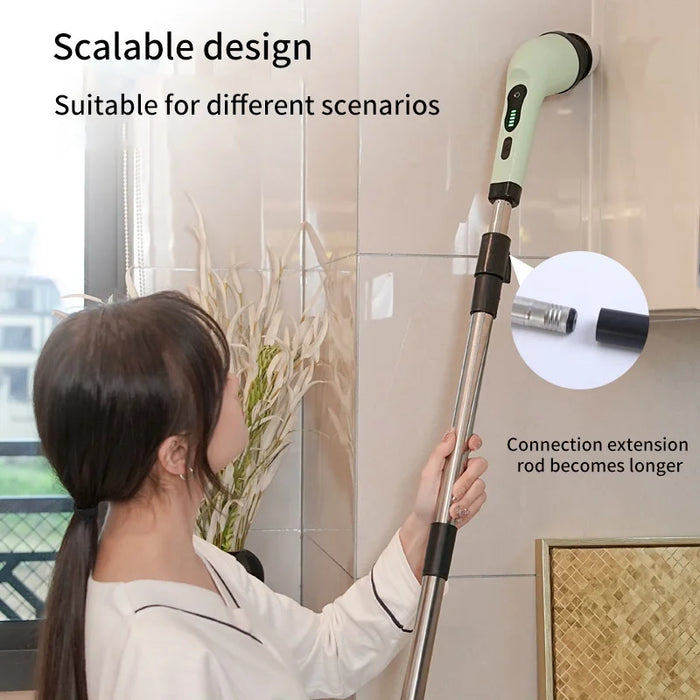 Brosse de nettoyage électrique 9 en 1 avec fonction d'essorage, outils de nettoyage efficaces pour la cuisine et la salle de bain