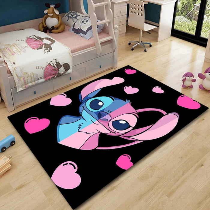 Grands tapis de dessin animé Disney Fashion Stitch, impression 3D, pour la maison, le salon, la chambre d'enfants, le canapé et le sol