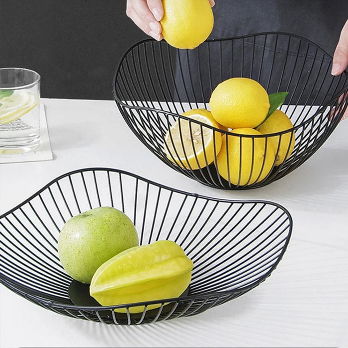 Metal Fruit Bowl Simple Fruit Basin Multiple Sizes Iron Snack Bread Vegetable Storage Bowls Kitchen Egg Dessert Holder Organizer