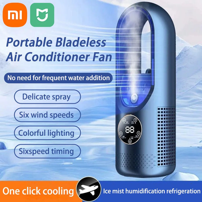 Xiaomi Mijia – climatiseur Portable, ventilateur électrique, refroidisseur USB, sans lame, 6 vitesses, minuterie silencieuse, refroidisseur, humidificateur