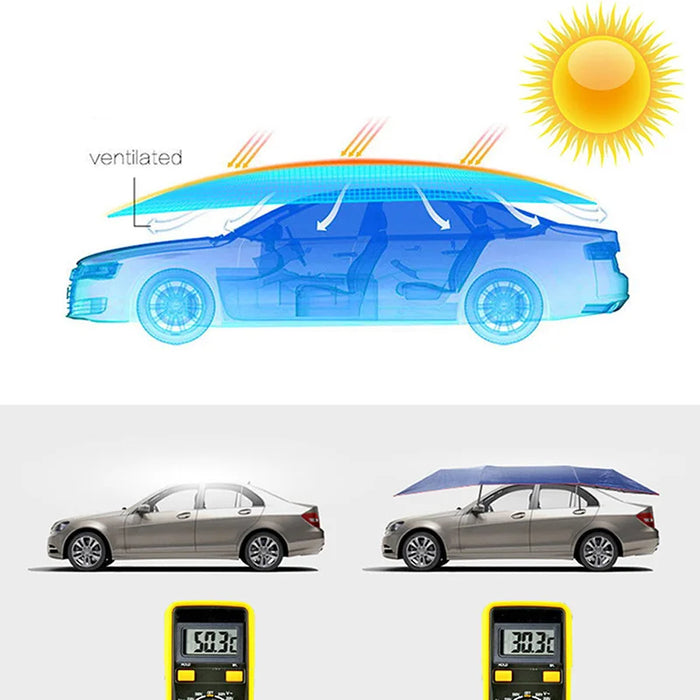 Universeller Auto-Sonnenschutz, Regenschirm, Zelttuch, UV-Schutz, wasserdicht, 4 x 2,1 m