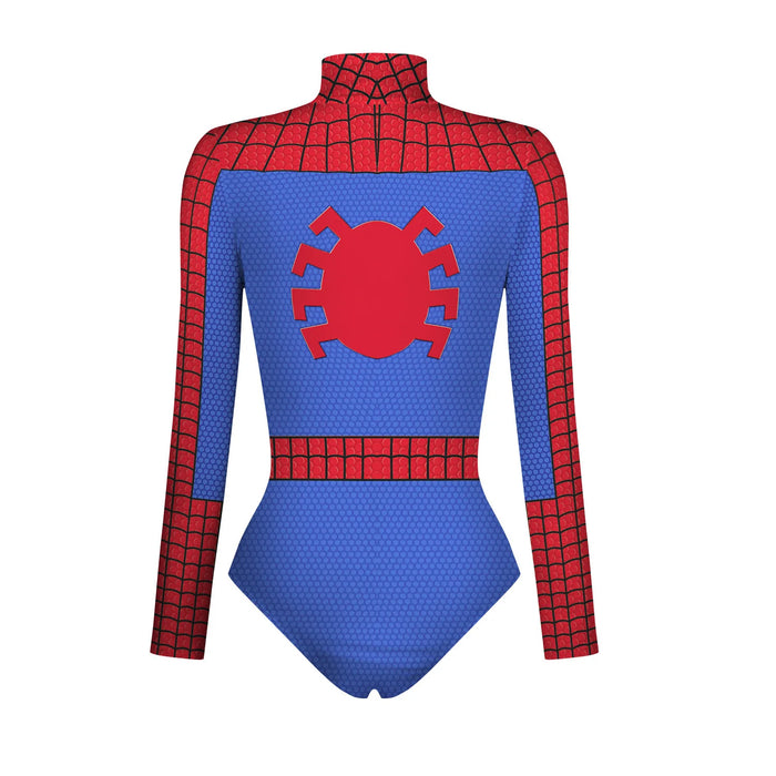 Spiderman-Overall für Damen und Herren, Superhelden-Kostüm mit 3D-Druck, Langarm-Badeanzug, Halloween-Karnevalskostüm