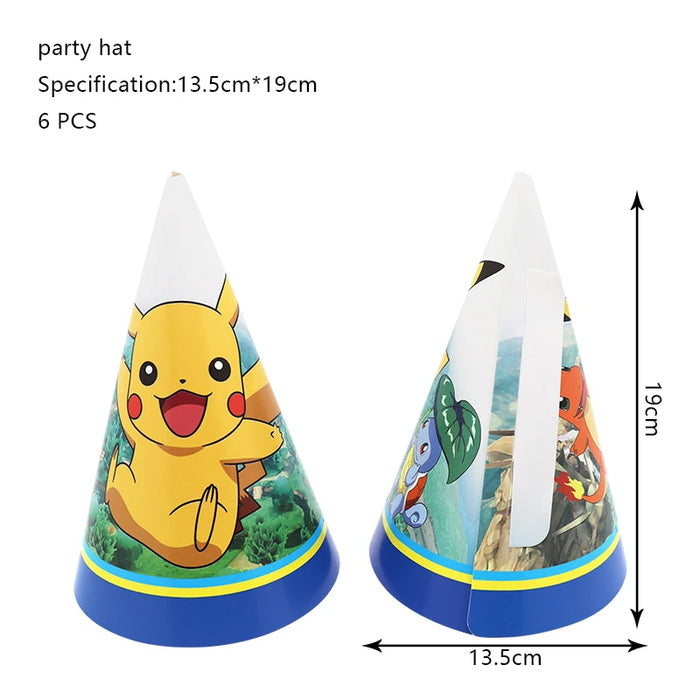 Essentiels de fête d'anniversaire sur le thème de Pikachu – Kit de ballons Lightning Pikachu, vaisselle, bannières et toile de fond pour fête d'enfants