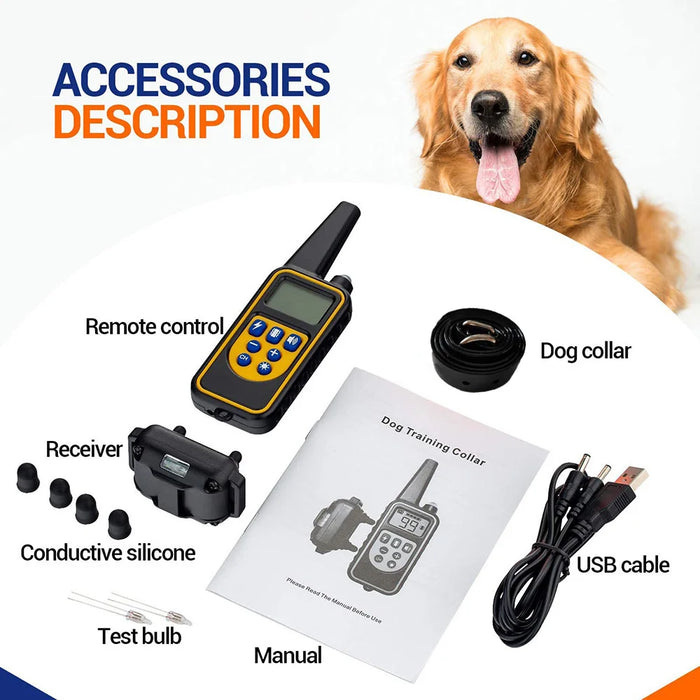 Collier de dressage électronique pour chien avec fonction anti-aboiement amovible - Collier anti-aboiement rechargeable avec vibration et clicker pour tous les chiens