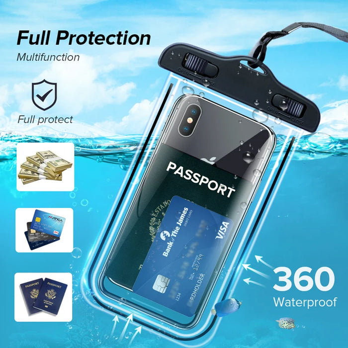 Coque de téléphone étanche pour la natation, étui de protection sous-marine universel pour iPhone 12 Pro, Xs Max, XR, X