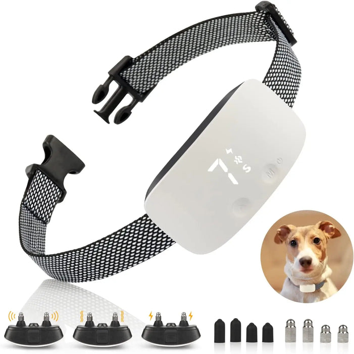 Automatisches Anti-Bell-Hundehalsband, wiederaufladbarer Bellstopper, stoppt das Bellen, IP67 wasserdicht, elektronisches Hundetrainingshalsband