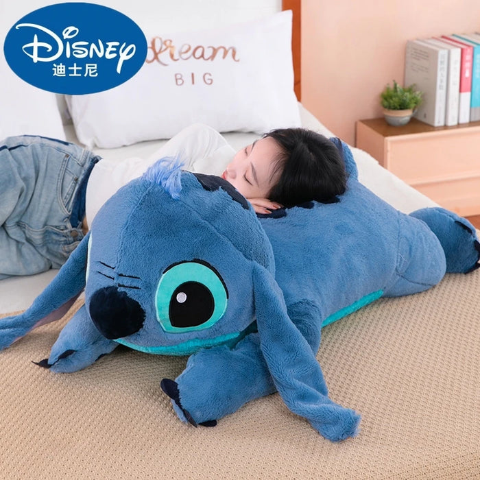 Disney 45/60/80cm Stitch Animal relleno Lilo & Stitch muñeca de hielo suave almohada suave soporte propenso azul oscuro/claro Linda Idea de regalo