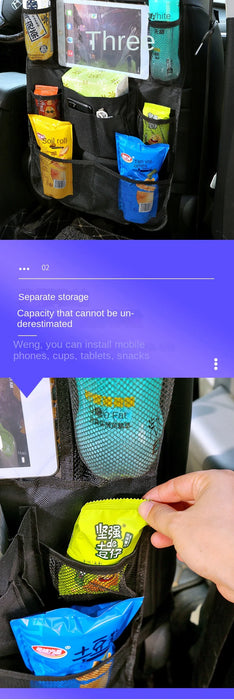 Rücksitz-Organizer mit Touchscreen-Tablet-Halterung – Stauraum im Auto und Sitzbezug für rückwärts gerichtete Sitze