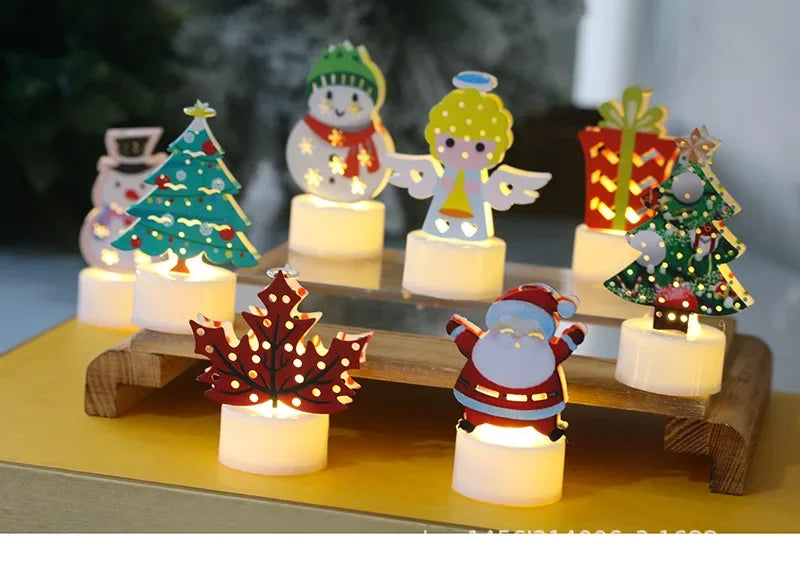 Décorations en toile du père noël LED pour la maison 2024, ornements de noël en toile pure, cadeaux de noël et cadeaux du nouvel an