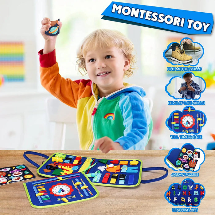 Planche d'activités Montessori Toys pour le développement sensoriel - Motricité et apprentissage pour les tout-petits