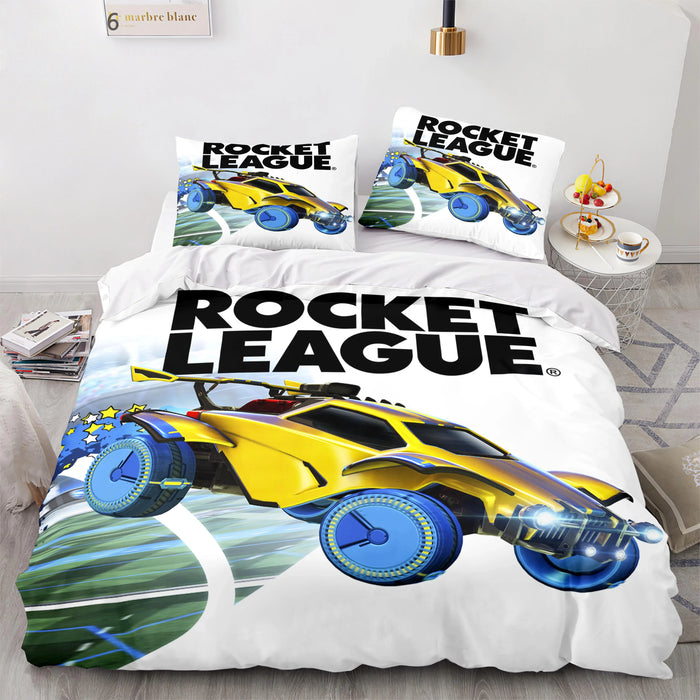 Bettwäsche-Set „Rocket League“ – Bettbezug für Kinderzimmer, Einzel-, Doppelbett-, Queen-Size- und King-Size-Größe, Automotiv