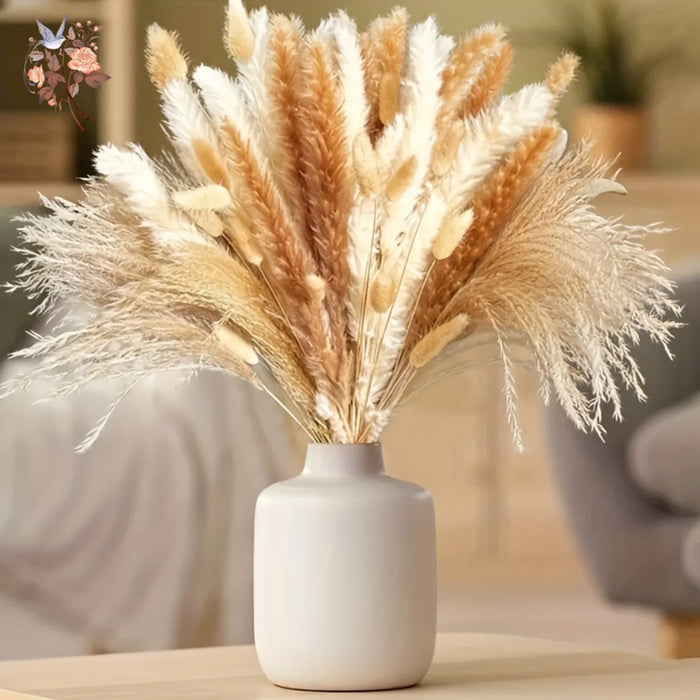 Fleurs séchées naturelles Pampas Phragmites lapin paille Bouquet Arrangement de mariage décoration de noël Boho ameublement