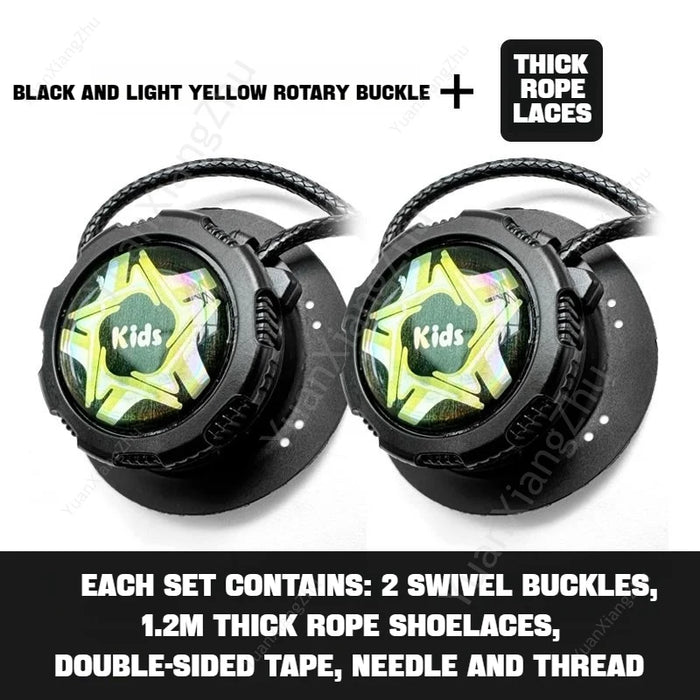 Elastic Laces Without Ties with Swivel Buckle for Adults and Kids - Thick Round Design for Sneakers