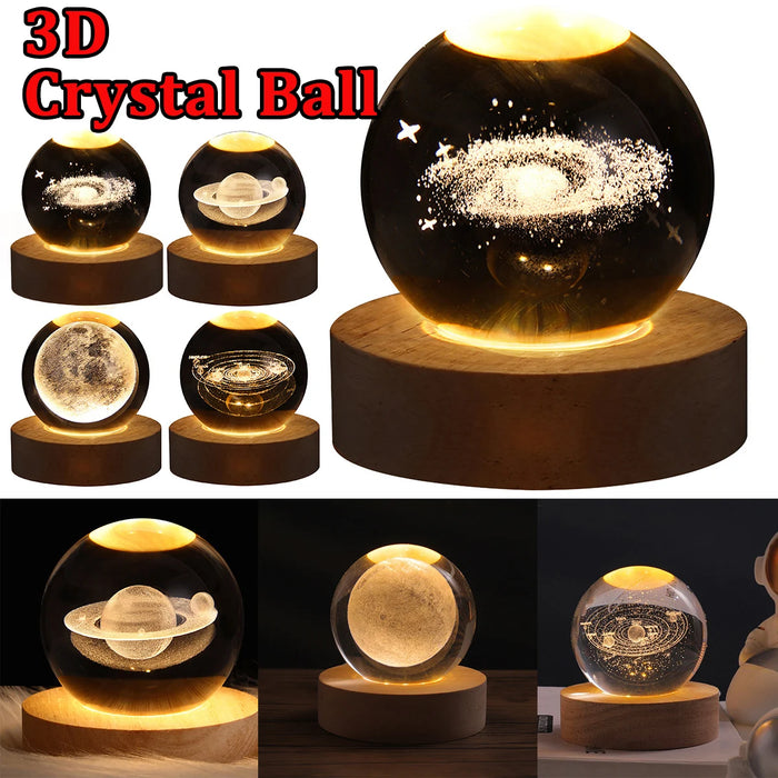 Bola de cristal LED con motivo de ciervo: ideal para decoración del hogar y regalos