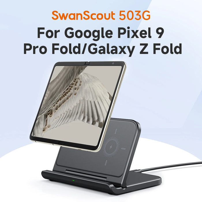 SwanScout 503G chargeur sans fil Portable pour Samsung Galaxy Z Fold 6 5 4 3 support de charge pliable pour Google Pixel 9 Pro Fold