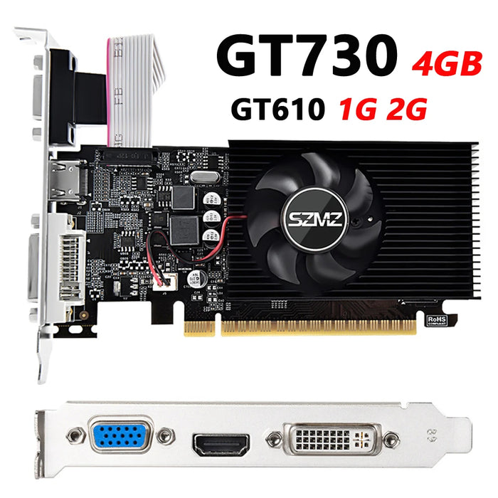 Tarjeta gráfica GT730 4GB DDR3 128Bit con puerto HDMI VGA DVI PCI-E2.0 16X para oficina/hogar