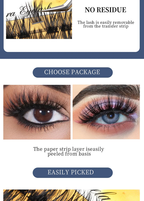 DIY Eyelash Cluster Segmented 50D/60D/80D Dramatic and Natural False Eyelashes Volume Makeup Extensions