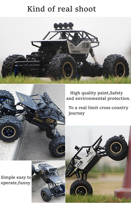 1:16 Ferngesteuertes Geländewagen mit LED – 4WD-Buggy für Kinder und Metallkonstruktion