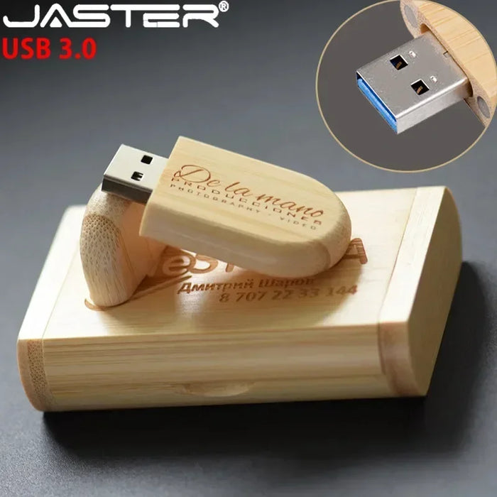 JASTER USB 3.0 haute vitesse LOGO en bois + boîte LOGO personnel client clé USB 8GB 16GB 32GB 64GB clé USB clé USB disque U