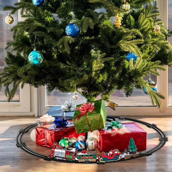 Poteau de Noël électrique avec train pour décoration de sapin de Noël – Voie ferrée, cadeau de Noël et décorations de Noël