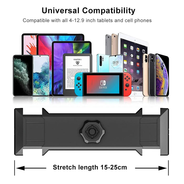 Soporte de cama para tableta - Soporte giratorio para teléfono para iPad Pro de 4-12,9", Samsung Tab y Xiaomi Pad - Soporte ajustable con brazo largo