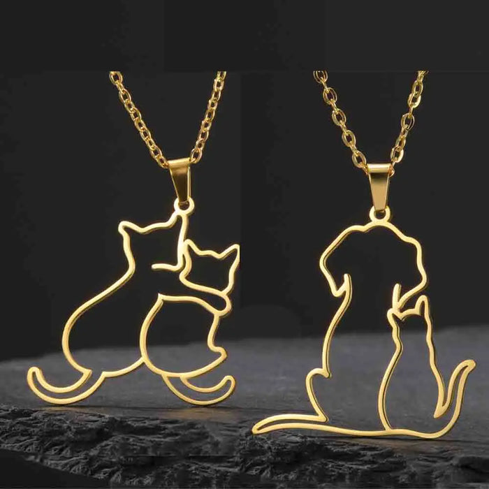 Collier animal câlin en acier inoxydable pour les amoureux des chiens et des chats