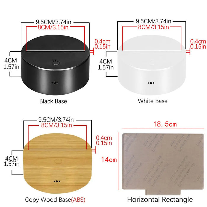 Beschreibbare Nachtlampe mit Nachrichtentafel – dekorative Acryl-Schreibtischlampe von Flickrum, horizontales Rechteck