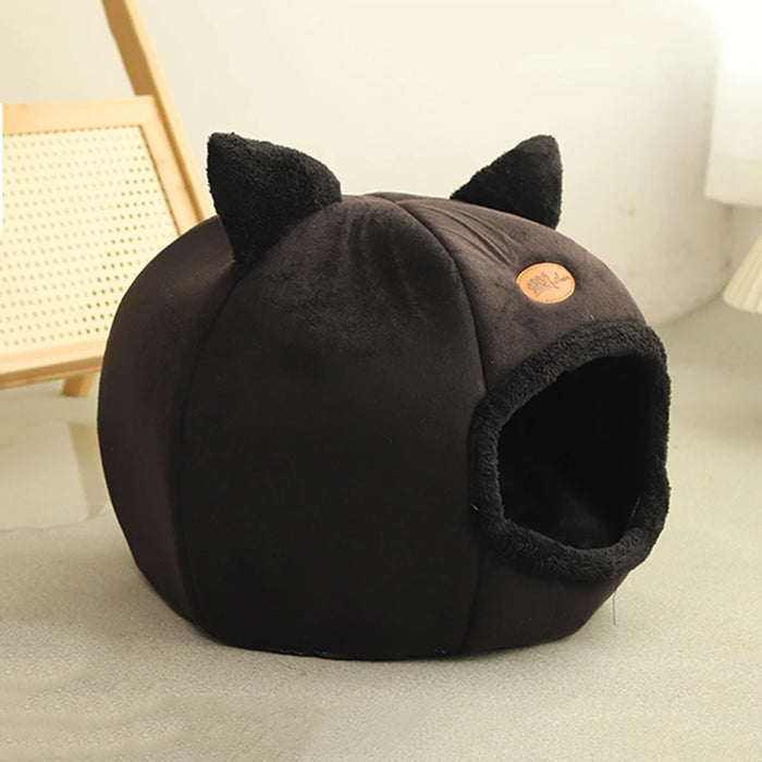 New Cozy Cat Bed for Deep Sleep in Winter - Small Food Basket for Dog House and Indoor Cat Hiding