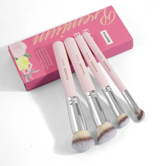 MAANGE Ensemble d'outils de maquillage 11 pièces avec 4 pinceaux, houppette à poudre, éponge de maquillage et houppette pour correcteur et fard à paupières