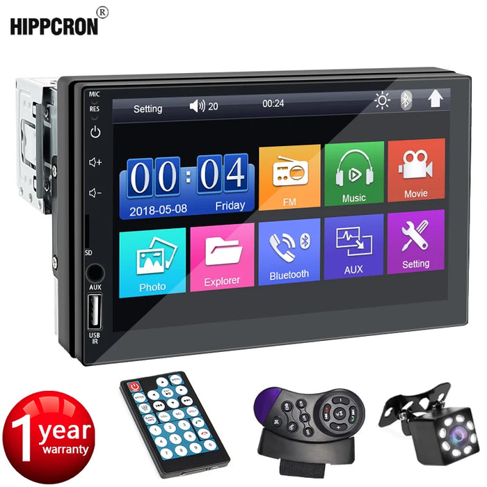 Autoradio 7 pouces 1 Din MP5 lecteur multimédia écran tactile FM ISO puissance entrée Aux Bluetooth USB miroir lien autoradio universel