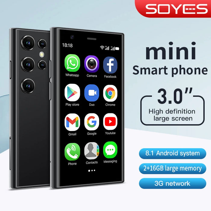 SOYES S23 Mini Smartphone Android 8.1 Dual SIM 3,0'' HD 1000mAh Batterie WIFI Bluetooth 3G Liten Mobiltelefon