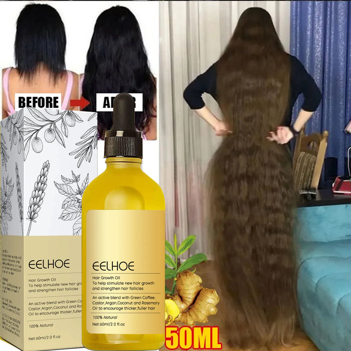 Sérum de croissance des cheveux aux huiles essentielles pour hommes et femmes-traitement nourrissant du cuir chevelu pour prévenir la chute des cheveux et favoriser une croissance rapide