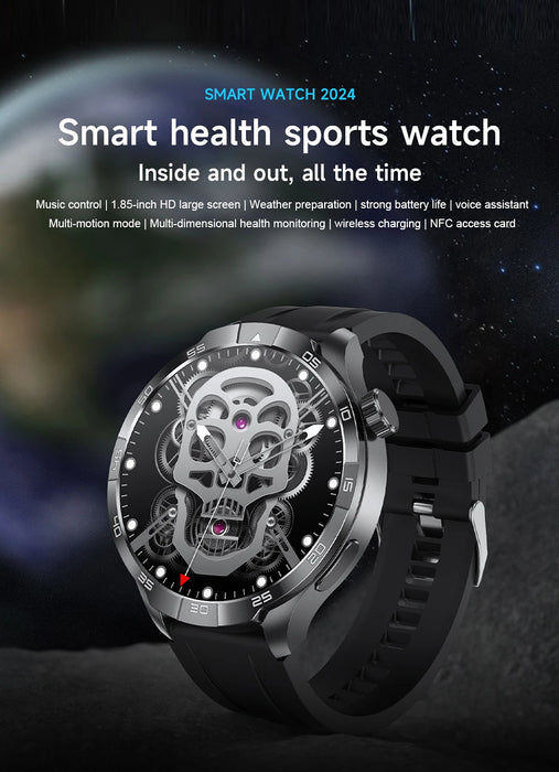 Nouveau 1,85 "écran AMOLED GPS sport montre intelligente pour hommes avec boussole NFC montres étanches fréquence cardiaque appel Bluetooth Smartwatch pour HUAWEI