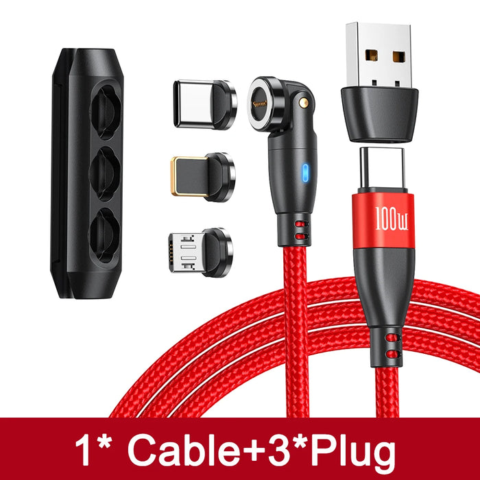 Cable magnético USB C de AUFU 5A para carga rápida de 100W para iPhone, Samsung, Huawei y computadora portátil