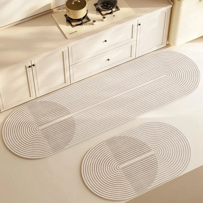 Tapete de cocina de diatomita súper absorbente - Tapete lavable largo y suave con protección antideslizante para baño y entrada