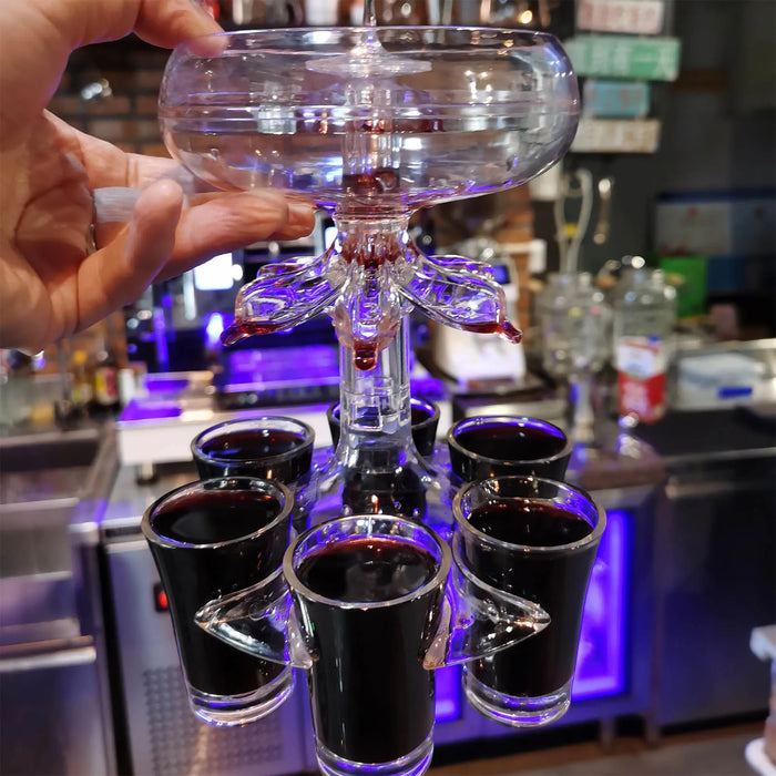 Distributeur pulvérisateur pour bouteilles d'alcool avec 6 verres à boire pour fêtes et bars