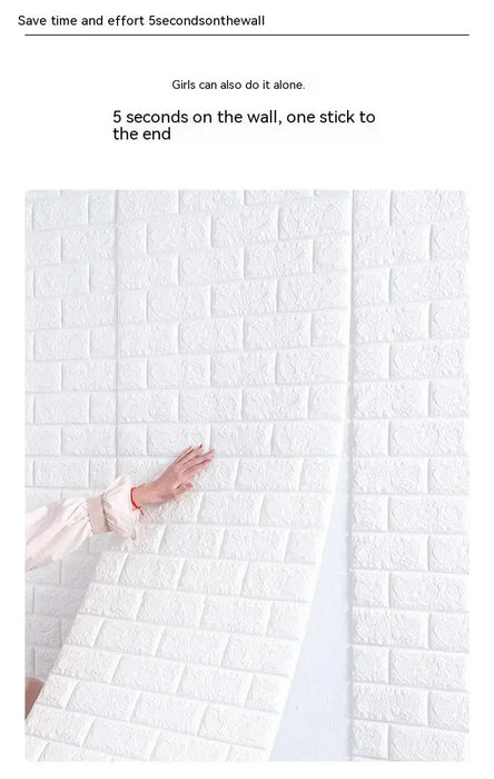 Papel pintado autoadhesivo de ladrillo de espuma 3D, adhesivo decorativo impermeable para pared de salón y dormitorio (70cm x 1/5/10m)