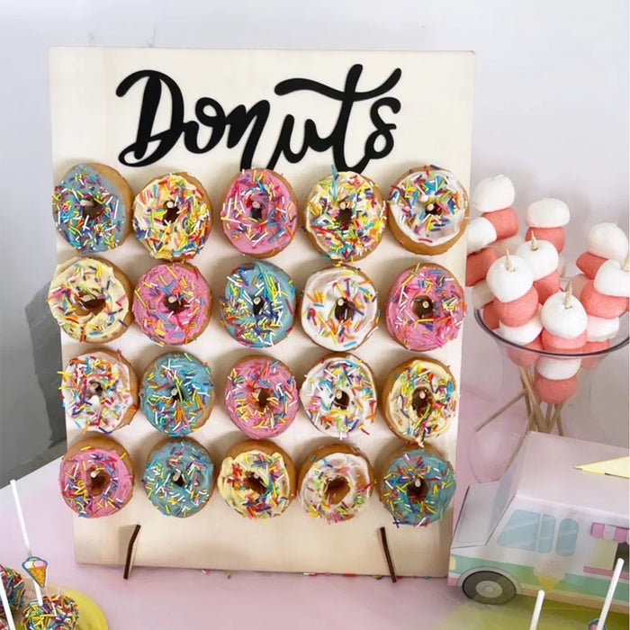 Decoración de Bodas de Madera - Expositor de Donuts para mesa de postres, perfecto para bodas, fiestas infantiles y baby showers