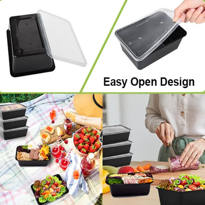 Caja de comida desechable para frigorífico - Almacenamiento de ensaladas de frutas y sándwiches con tapa - Artículos de catering