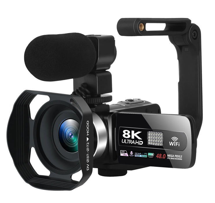 Professionelle 8K-Videokamera mit Full HD, 48 MP WLAN und 16-fachem Zoom