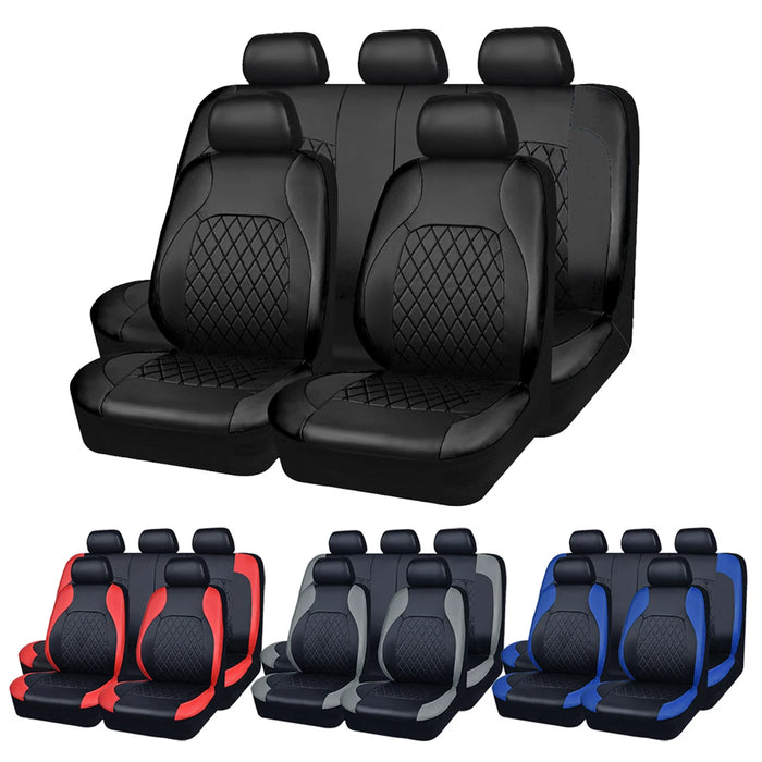 Funda de asiento de coche de piel sintética impermeable de cobertura total para todas las estaciones, ajuste universal para sedán, SUV y camioneta