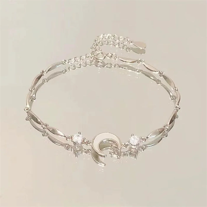 Bracelet coréen élégant en perles de Zircon, étoile, lune, pour femmes, bijoux mignons et élégants