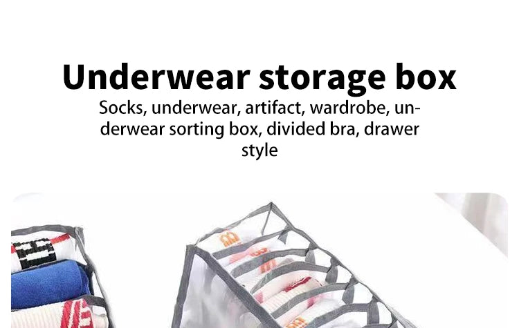 Foldable Storage Solution with 11 Compartments – Efficient Organizing for Lingerie and Bras in Breathable Mesh