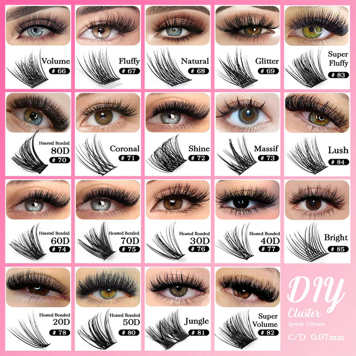 Supergünstige MASSCAKU DIY handgemachte geteilte falsche Wimpern für Cosplay – Make-up-Pinsel und Kleber