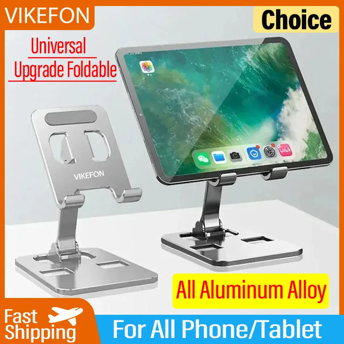 VIKEFON Soporte Plegable Ajustable para Tablet en Aluminio para iPad - Soporte Portátil para Teléfono Móvil en el Escritorio