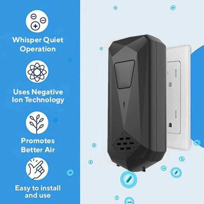 Mini purificador de aire enchufable con generador de iones negativos para el hogar, la oficina y habitaciones de mascotas: mejora la calidad del aire y la fragancia